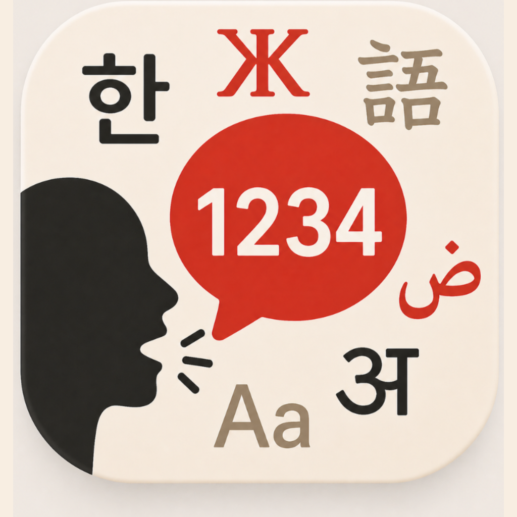 App icon — speaking head saying 1234